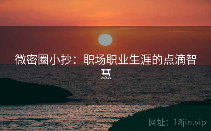 微密圈小抄：职场职业生涯的点滴智慧
